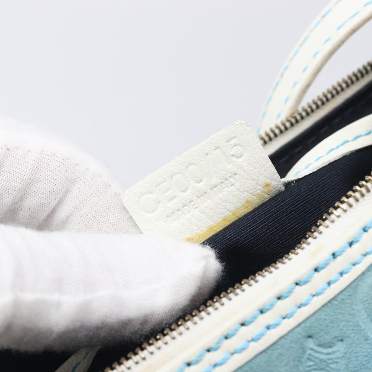 Celine C Macadam Suede, Turquoise, Suede, Handbag