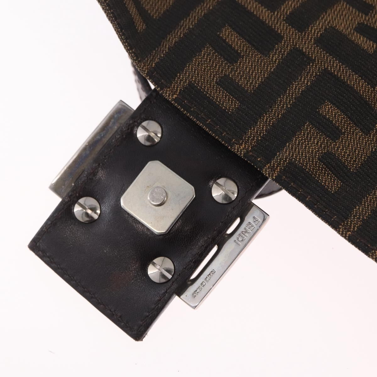 Fendi Zucchino Mamma Baguette Canvas, Brown, Canvas, Shoulder Bag