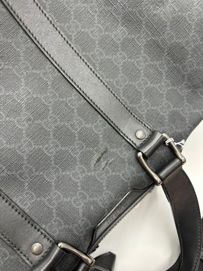 Gucci GG Supreme Carry-On Duffle Bag GG Canvas and Leather, Black, Canvas, Travel Bag