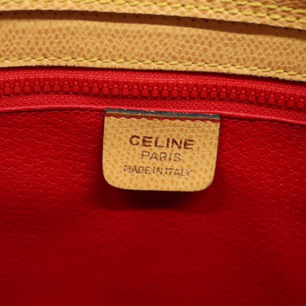 Celine Vintage Turnlock Leather, Yellow, Leather, Handbag