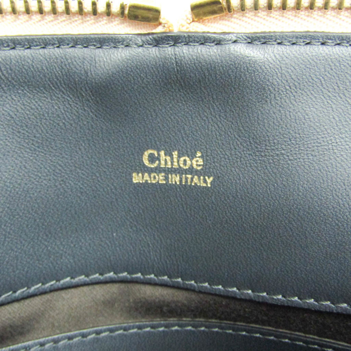 Chloe Bicolor Baylee Satchel Leather, Gray, Leather, Handbag
