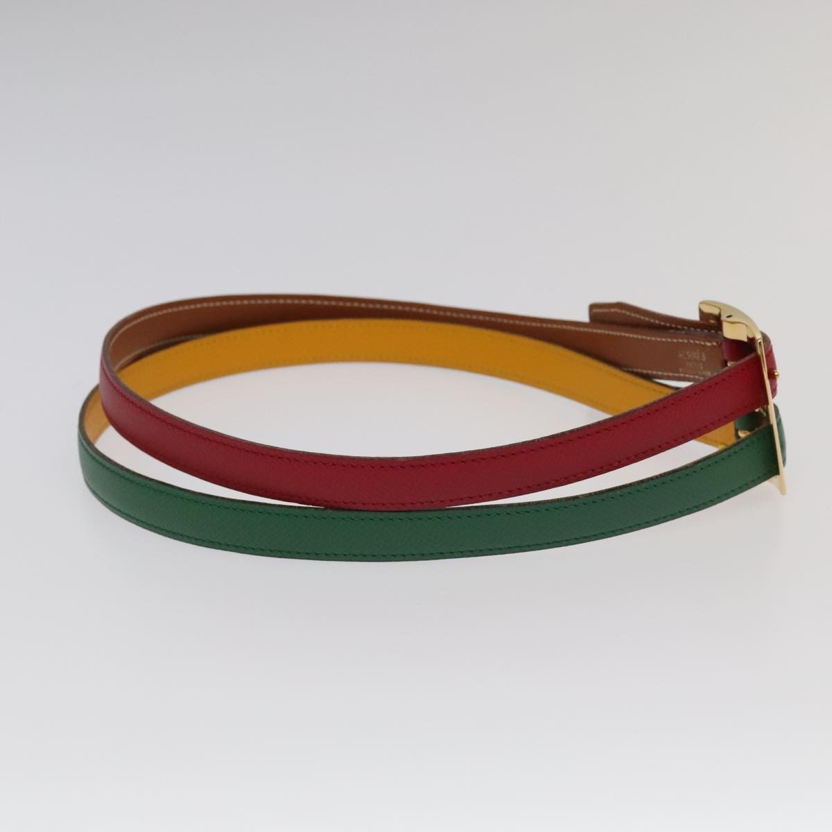 Hermes Double Hole Buckle Belt Metal and Leather, Multicolour, Leather, Belt