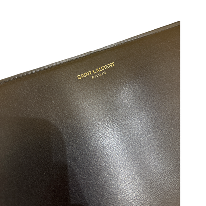 Saint Laurent Zip Leather, Black, Leather, Wallet