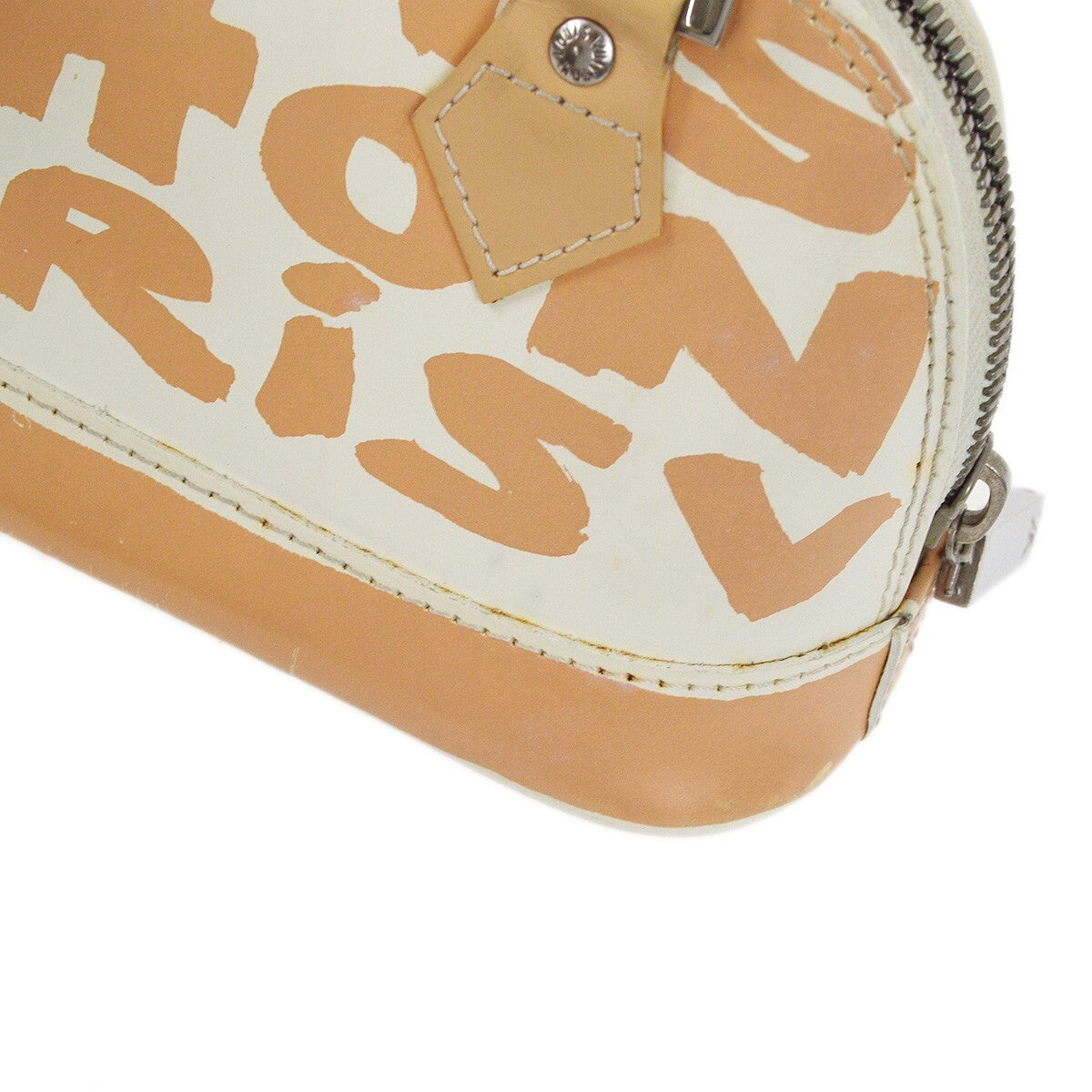 Louis Vuitton Alma Limited Edition Graffiti Leather, Beige, Leather, Handbag