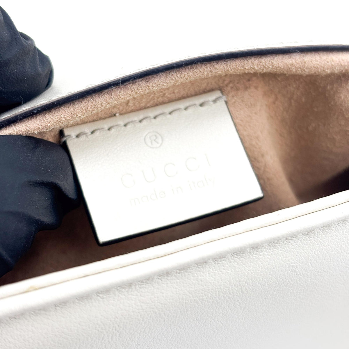 Gucci GG Marmont Top Handle Flap Matelasse Leather, White, Leather, Handbag