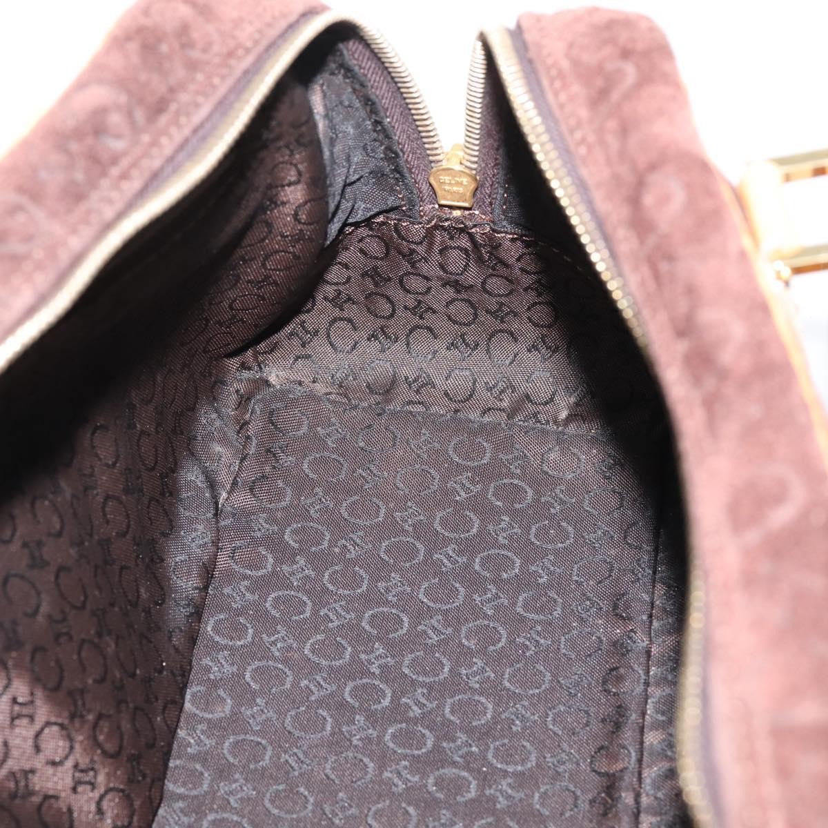 Celine C Macadam Suede and Leather, Brown, Suede, Handbag