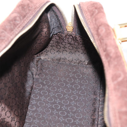 Celine C Macadam Suede and Leather, Brown, Suede, Handbag