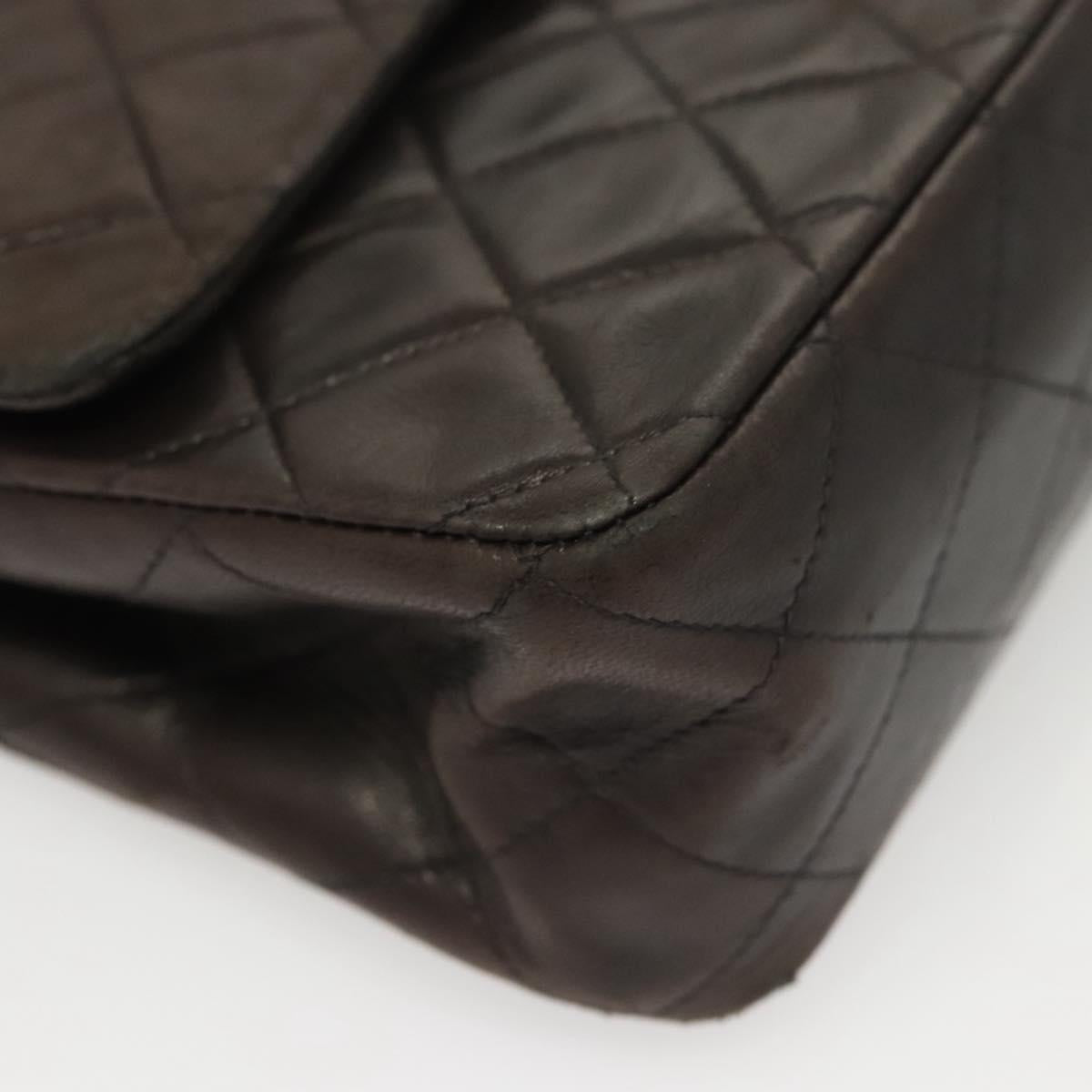 Chanel Vintage Classic Double Flap Bag Quilted Lambskin, BLACK, LEATHER, Shoulder bag