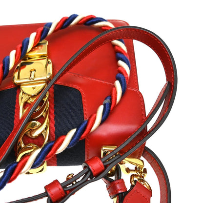Gucci Sylvie Top Handle Leather, Red, Leather, Handbag