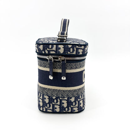 Christian Dior DiorTravel Vanity Case Oblique Canvas, Navy, Canvas, Handbag