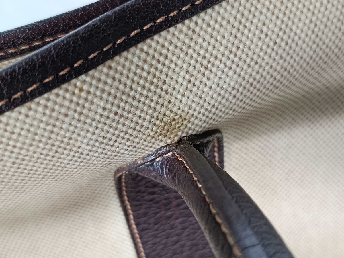 Hermes Garden Party Toile and Leather, Beige, Canvas, Tote Bag