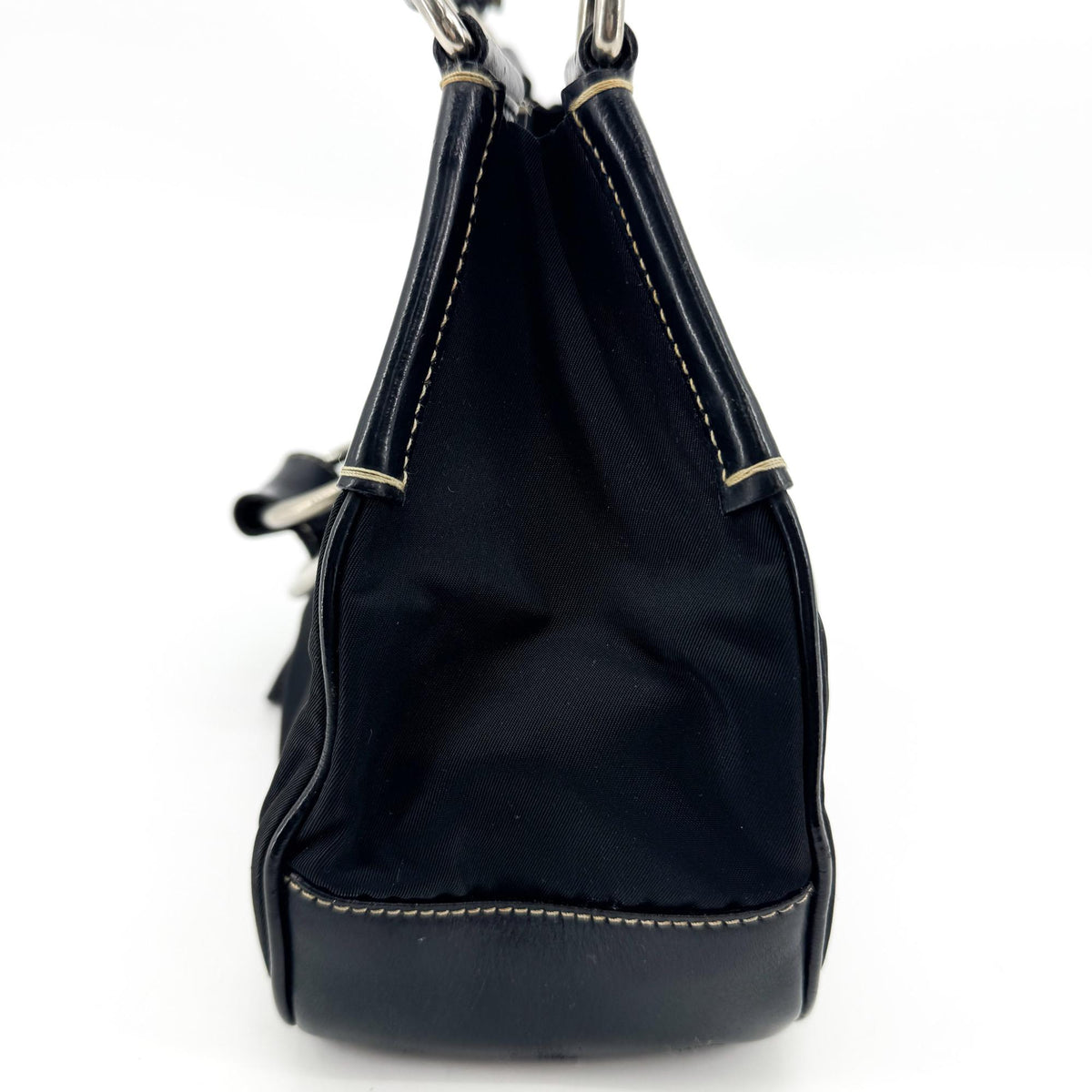 Prada Shoulder Bag Leather, Black, Nylon, Shoulder Bag