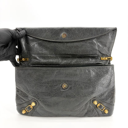 Balenciaga Giant Studs Envelope Clutch Leather, Black, Leather, Clutch