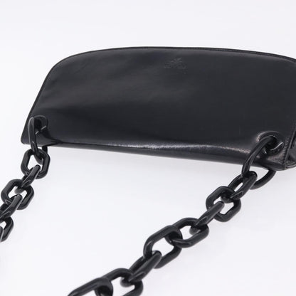 Prada Chain Shoulder Leather, Black, Leather, Shoulder Bag