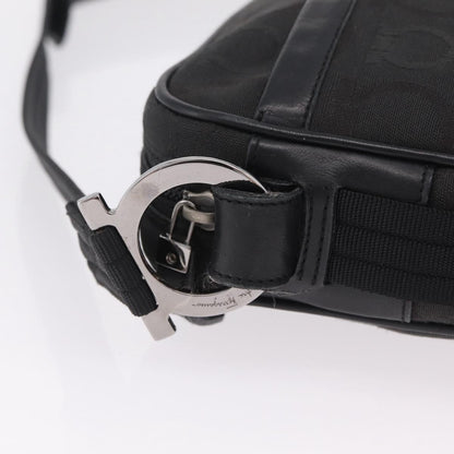 Salvatore Ferragamo Gancini Canvas, Black, Canvas, Crossbody Bag