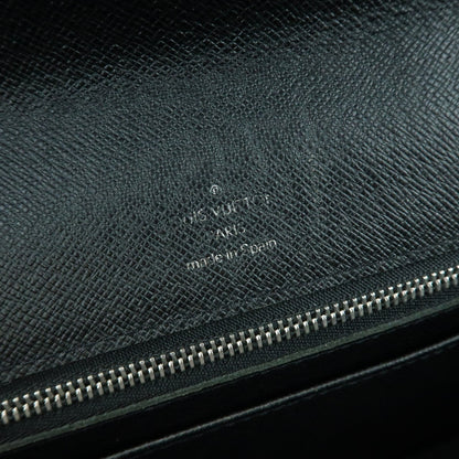 Louis Vuitton Selenga Pochette Taiga Leather, Gray, Leather, Clutch