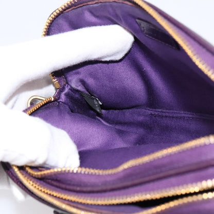 Miu Miu Double Zip Pochette Leather, Purple, Leather, Clutch
