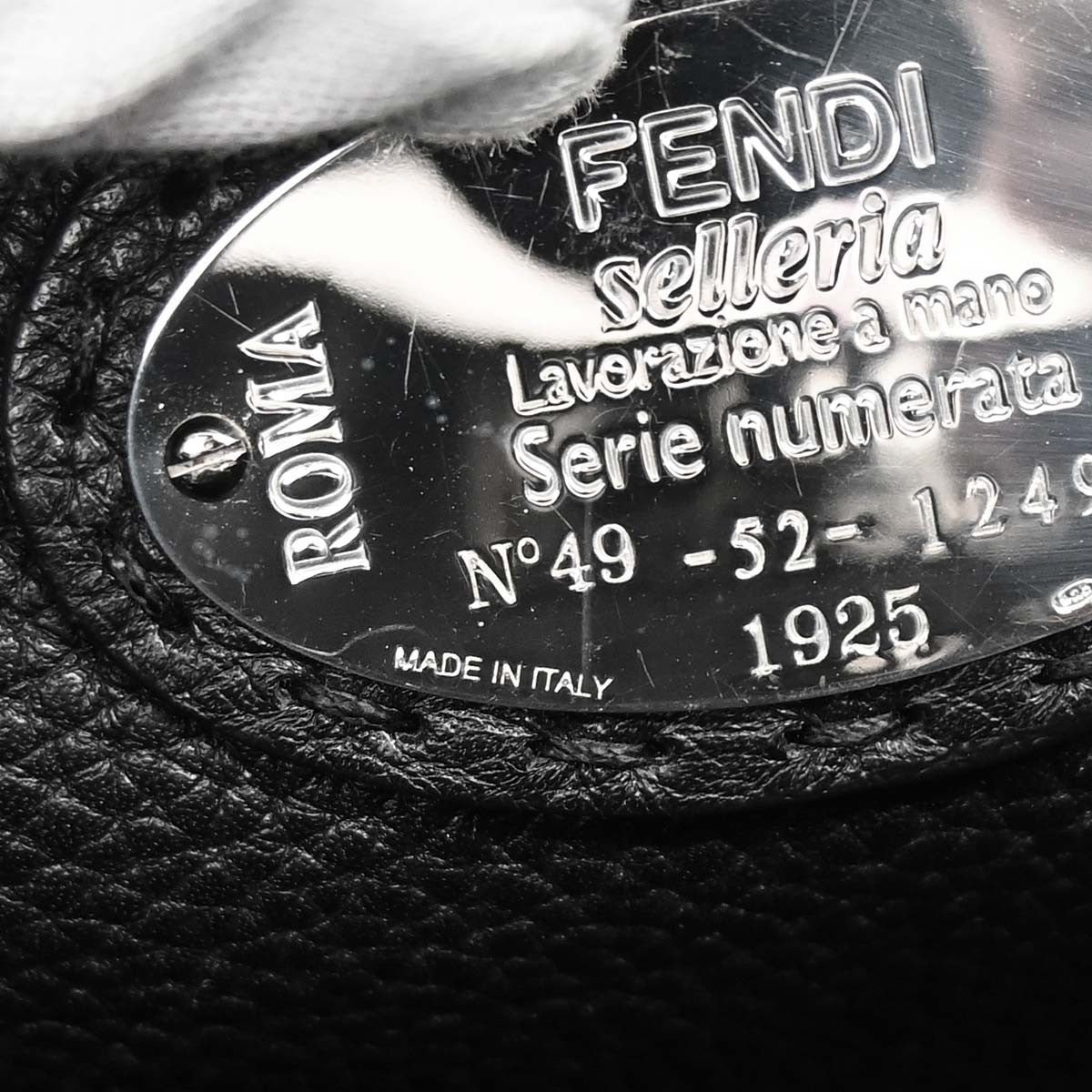 Fendi Selleria Peekaboo Fit Leather, Black, Leather, Handbag