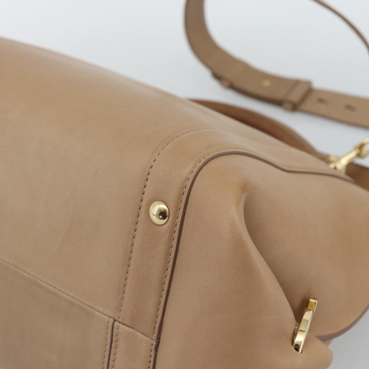 Salvatore Ferragamo Sofia Rainbow Saddle Leather, Beige, Leather, Handbag