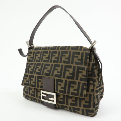 Fendi Zucchino Mamma Baguette Canvas, Brown, Canvas, Shoulder Bag