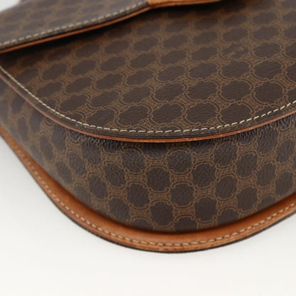 Celine Vintage Macadam Canvas and Leather, Brown, Canvas, Handbag