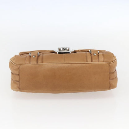 Salvatore Ferragamo Gancini Leather, Brown, Leather, Shoulder Bag