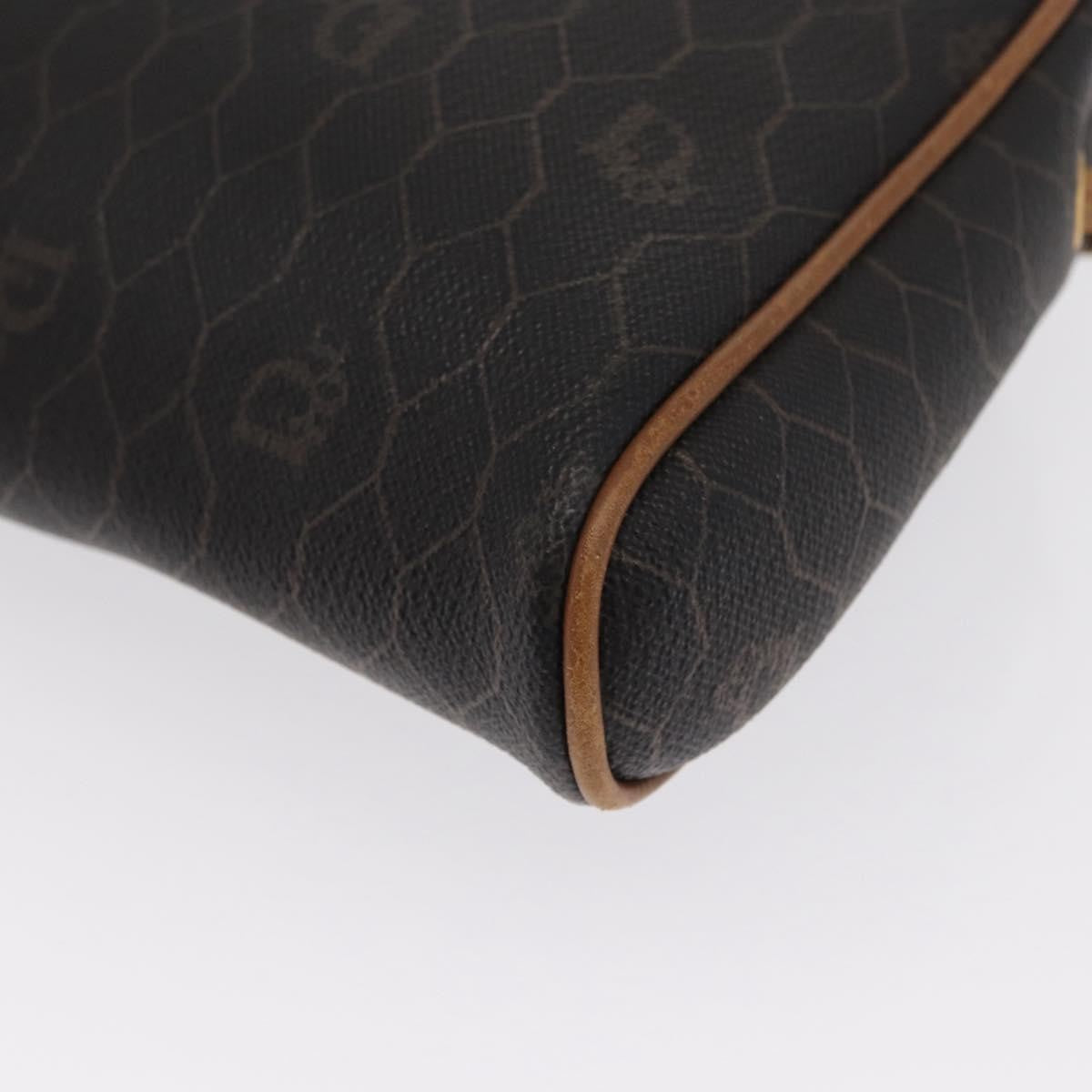 Christian Dior Vintage Honeycomb Canvas and Leather, Black, Canvas, Shoulder Bag