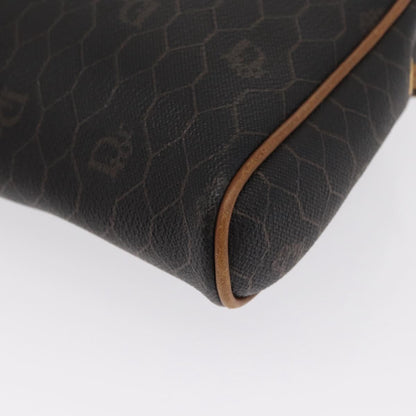 Christian Dior Vintage Honeycomb Canvas and Leather, Black, Canvas, Shoulder Bag