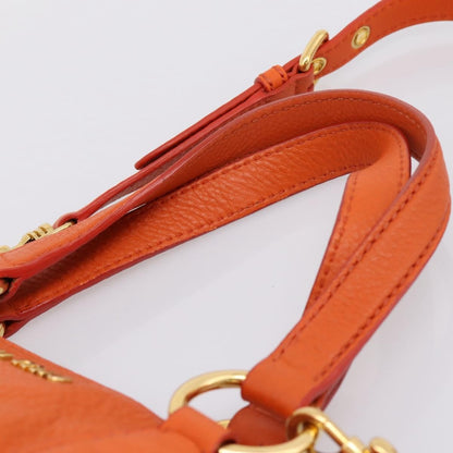 Miu Miu Caribou Convertible Tote Leather, Orange, Leather, Handbag