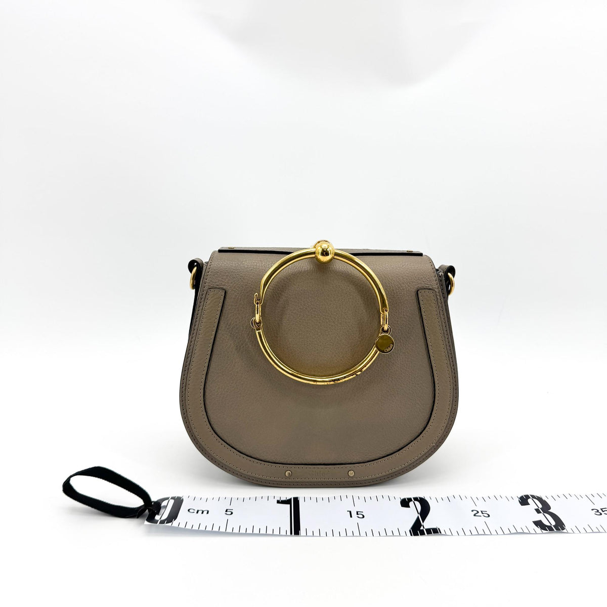 Chloe Nile Crocodile Embossed Leather, Brown, Leather, Crossbody Bag