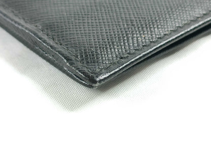 Prada Saffiano bifold Leather, Black, Leather, Wallet