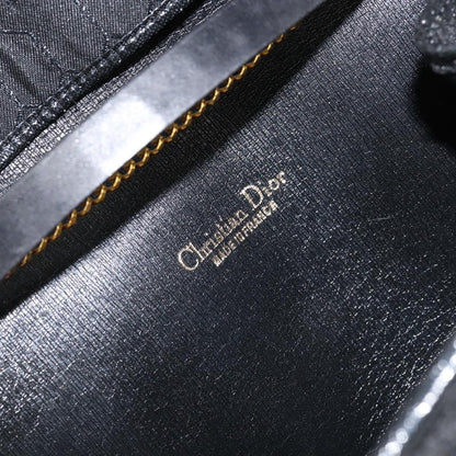 Christian Dior Vintage Honeycomb Canvas, Black, Canvas, Shoulder Bag
