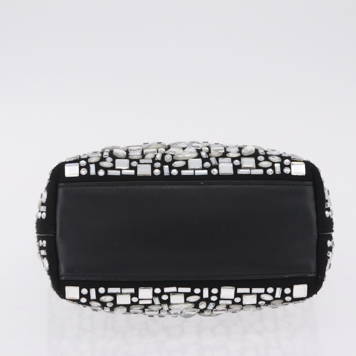 Salvatore Ferragamo Convertible Crystal Embellished Leather, Black, Leather, Tote Bag
