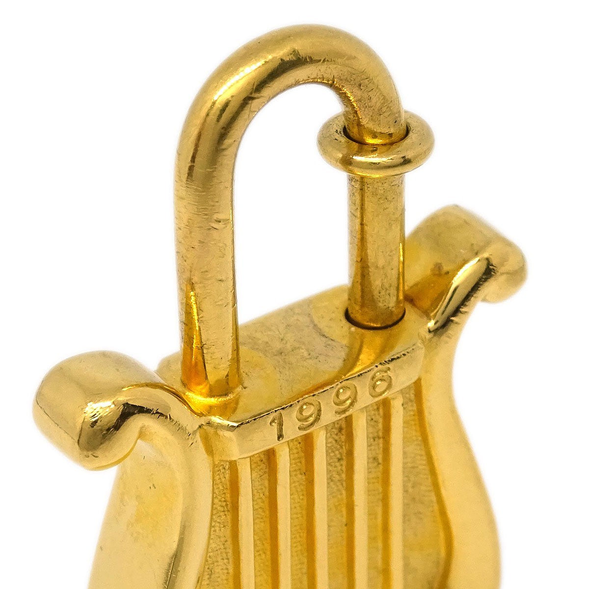 Hermes Harp Cadena Padlock 1996 Limited Metal Design, Gold, Gold Plated, Charm