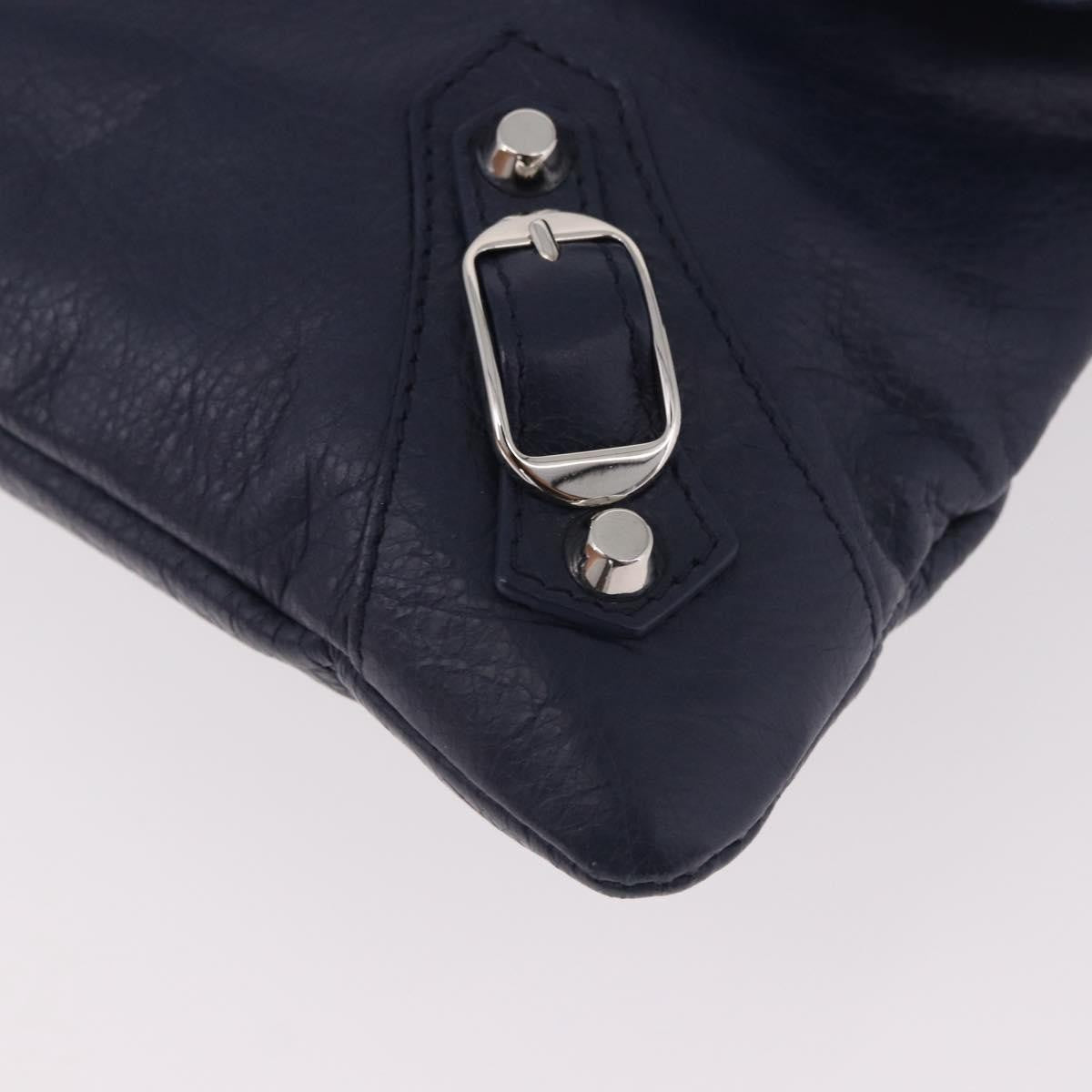 Balenciaga Classic Studs Envelope Strap Clutch Leather, Navy, Leather, Clutch