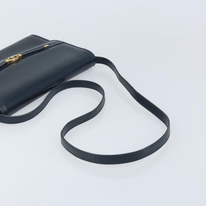 Gucci Vintage Interlocking G Flap Leather, Navy, Leather, Shoulder Bag