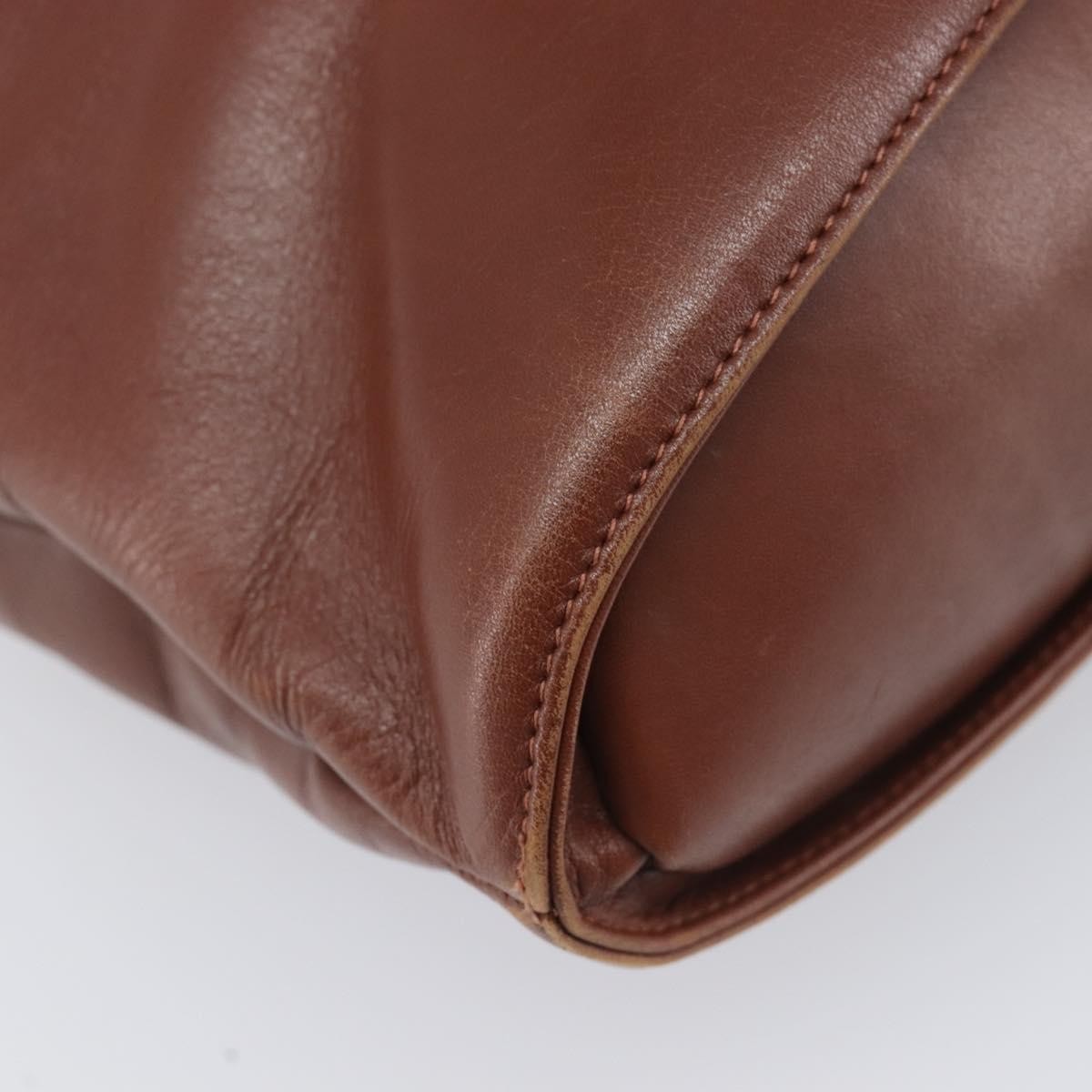 Salvatore Ferragamo Wanda Leather, Brown, Leather, Handbag