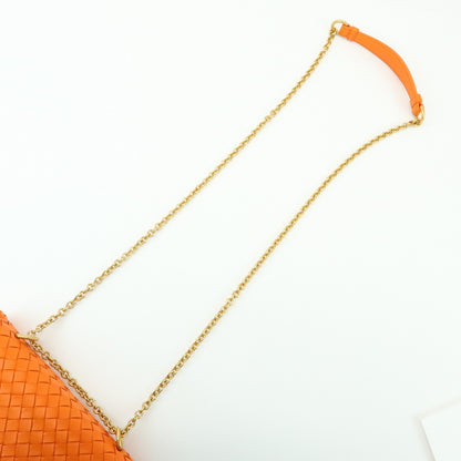Bottega Veneta Olimpia Intrecciato Nappa, Orange, Leather, Crossbody Bag
