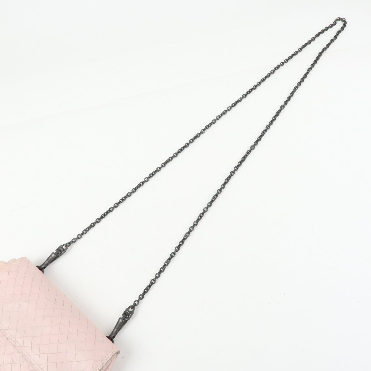 Bottega Veneta Expandable Chain Embossed Intrecciato Nappa, Pink, Leather, Crossbody Bag