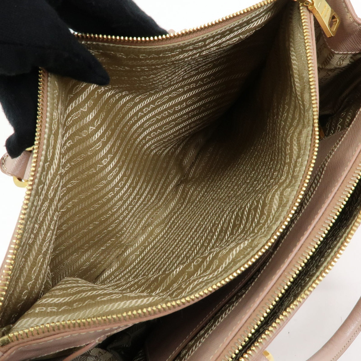 Prada Galliera Saffiano Leather with Applique, Pink, Leather, Handbag