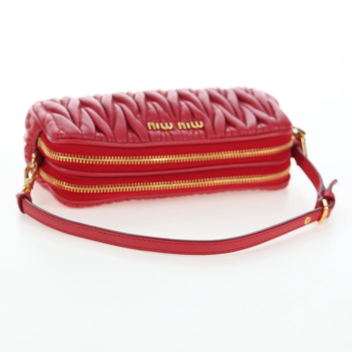 Miu Miu Tech Matelasse Leather, Red, Leather, Crossbody Bag