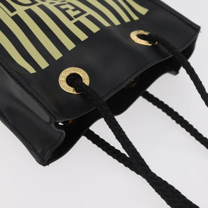 Fendi Fazzuolo Leather, Black, Polyester, Tote Bag