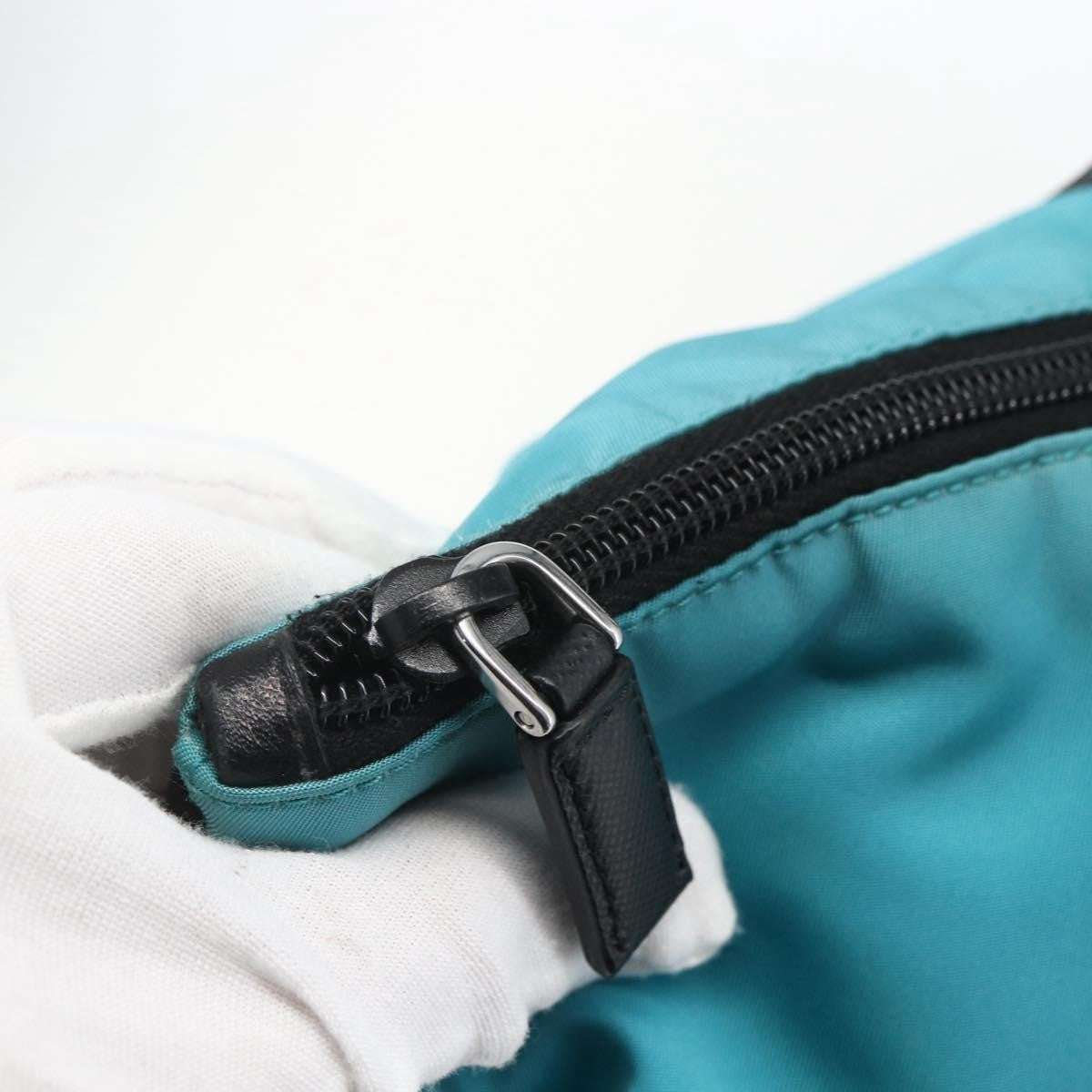 Prada Convertible Zip Tessuto, Turquoise, Nylon, Tote Bag