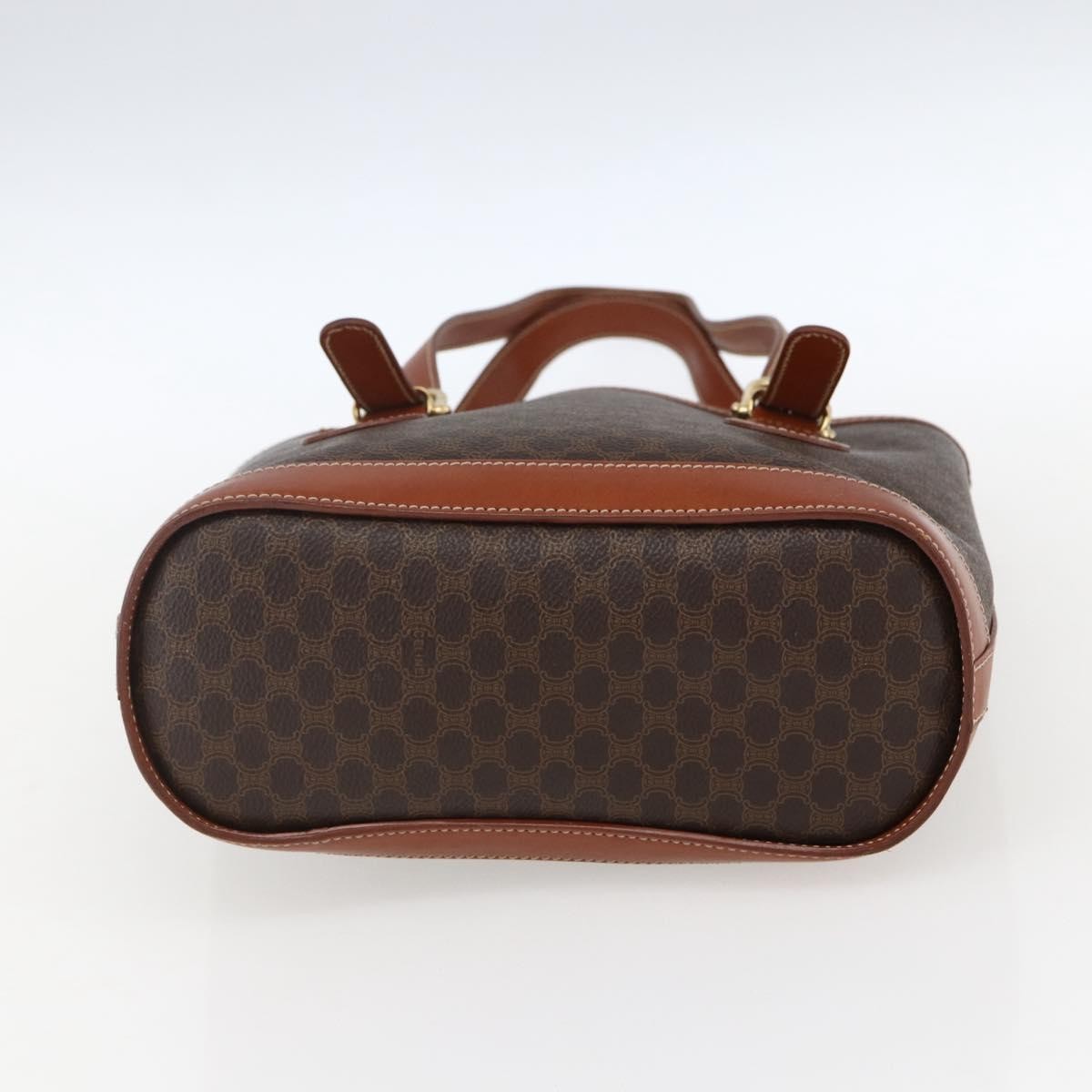 Celine Vintage Macadam Canvas and Leather, Brown, Canvas, Handbag