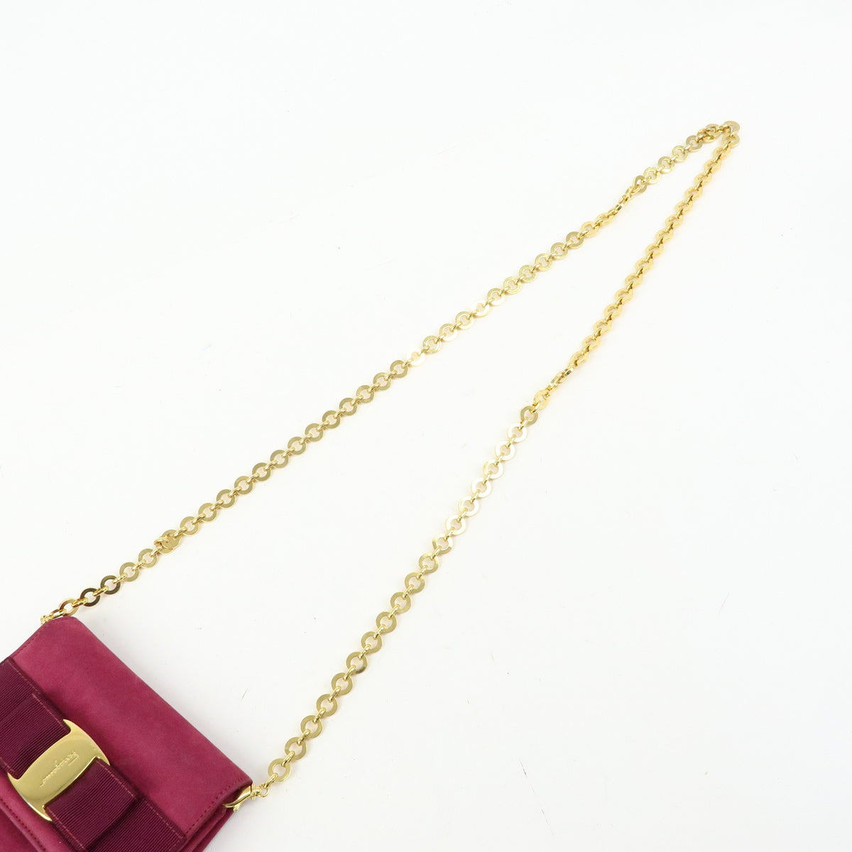 Salvatore Ferragamo Ginny Chain Waist Suede, Purple, Suede, Handbag