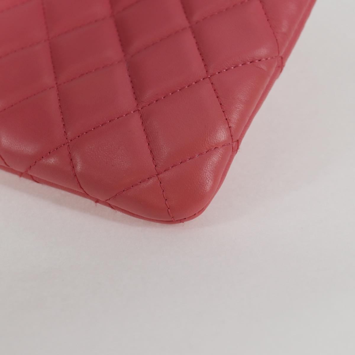 Chanel CC Casino O Case Clutch Quilted Lambskin, Pink, Leather, Clutch