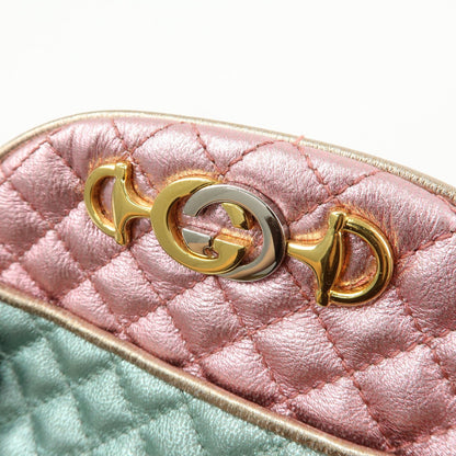 Gucci Trapuntata Camera Quilted Laminated Leather, Pink, Leather, Handbag