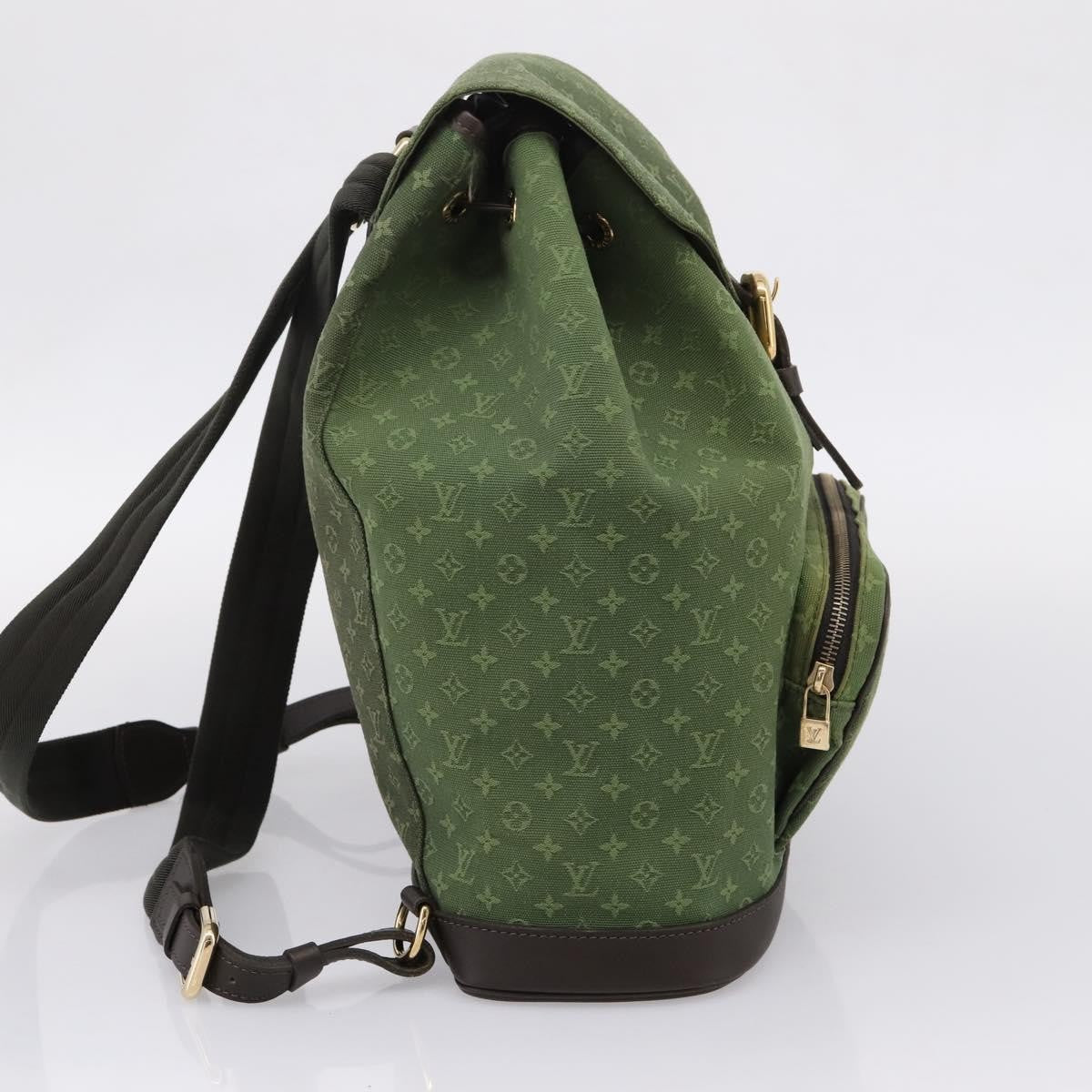 Louis Vuitton Vintage Montsouris Mini Lin, Khaki, Canvas, Backpack