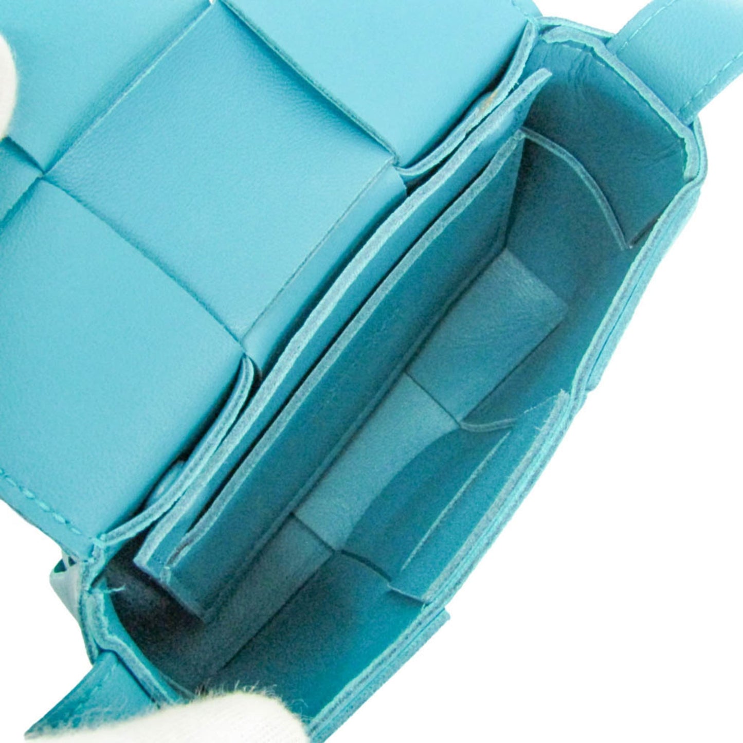 Bottega Veneta Cassette Maxi Intrecciato Leather, Blue, Leather, Clutch