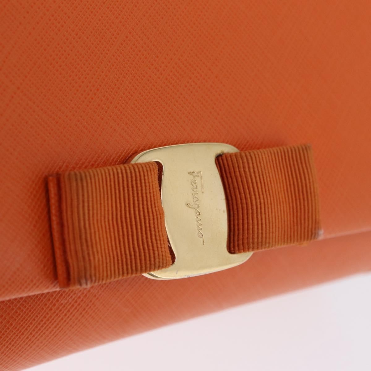 Salvatore Ferragamo Vala Leather, Orange, Leather, Shoulder Bag